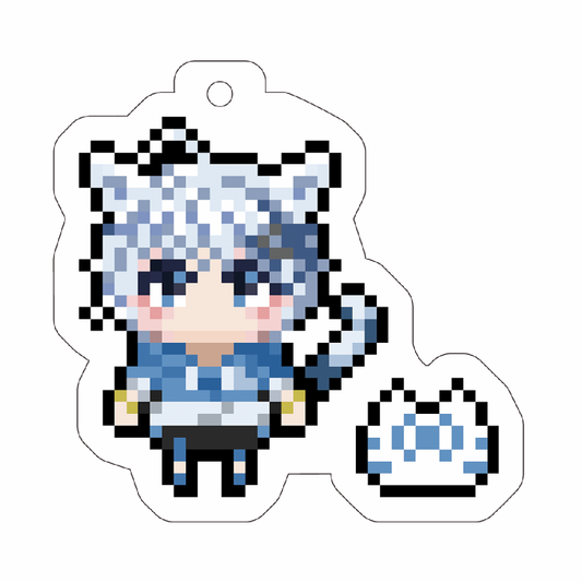 【白猫千夜】アクリルキーホルダー(ドット絵)